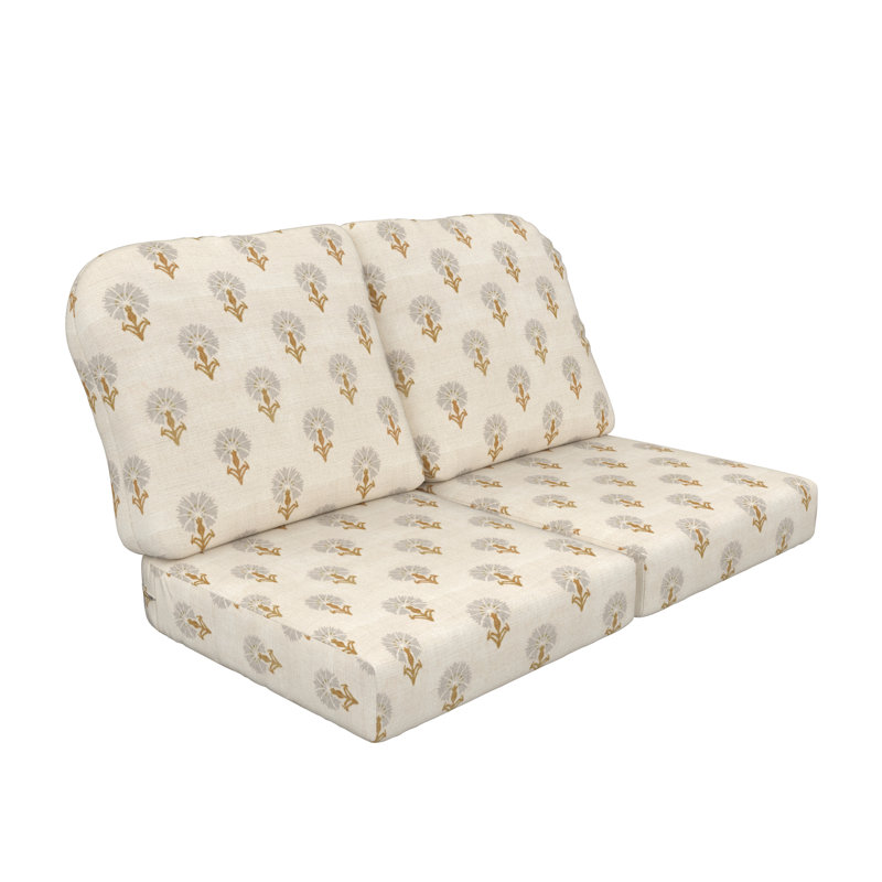 Amala Sunbrella® Indoor/Outdoor Loveseat Cushion, Sunbrella® Mira Seasalt