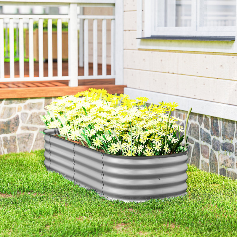 Metal Planter Box, Silver