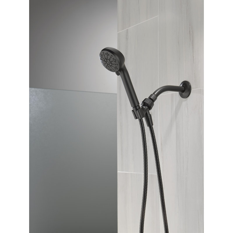 Pomme de douche à 4 jets, pomme de douche avec tuyau 1,75 gallons par minute, Noir mat