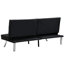 Lit polyvalent 2, structure en bois, pieds en acier inoxydable, lit en cuir noir avec structure,