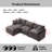 105" Modular Sectional Couch,Upholstered Soft Chenille Fabric Sofa,3 Seater With Ottoman L Shape Sofa Grey-1739408926