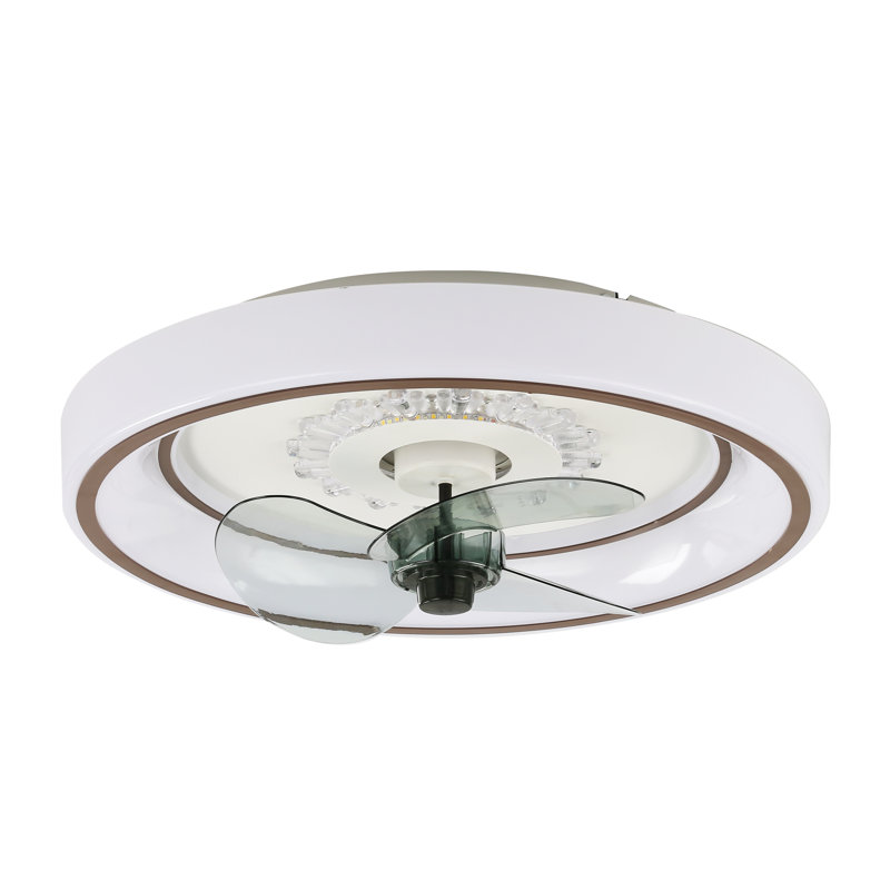Ventilateur de plafond encastré moderne de 19 po avec lumières et télécommande Denitra