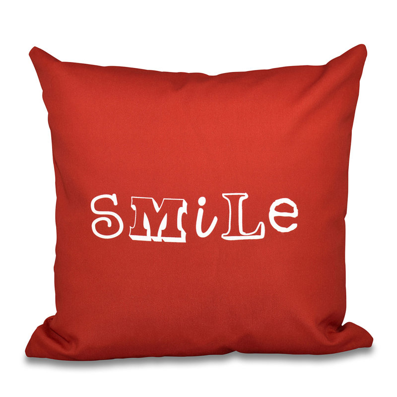 Housse et insert de coussin carré A Way with Words, Rouge, H 16 po x l 16 po