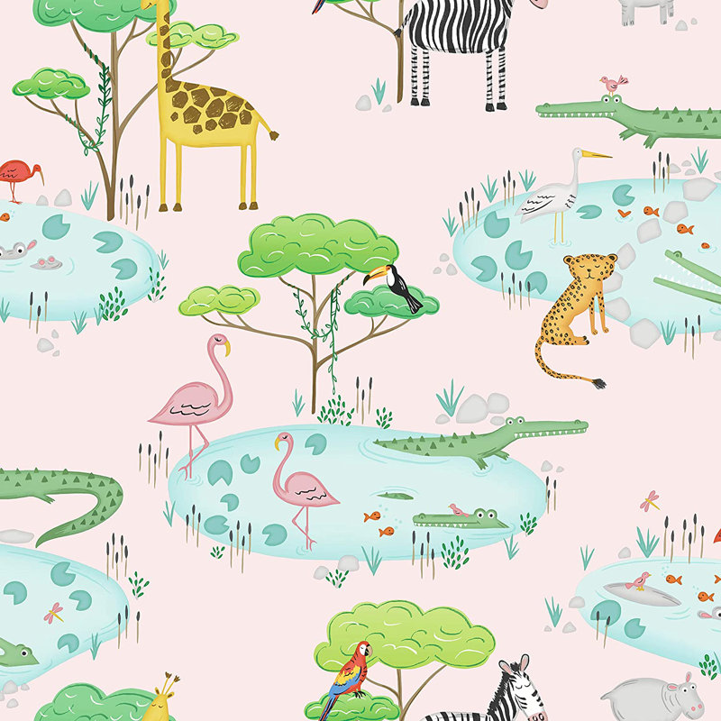 Galan 10.05m x 53cm Matte Wallpaper Roll, Pink
