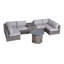 Ensemble de conversation modulaire 9 pièces avec coussins Biles Grey