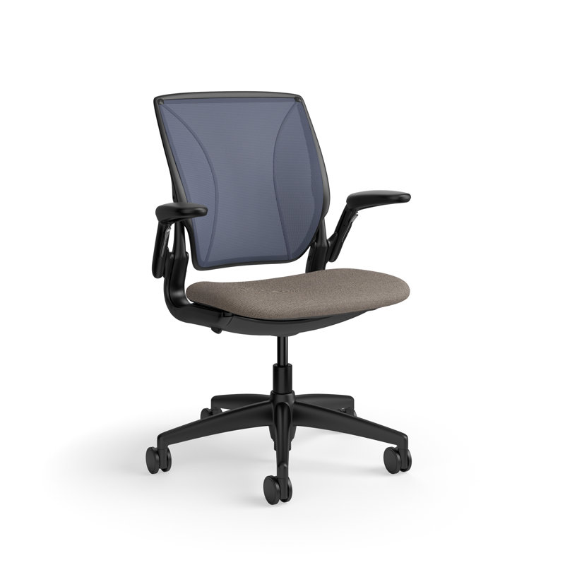Fauteuil de travail ergonomique avec dossier en graine de coquelicot World ML World, Noir, Blue Mesh, TISSU BRUN CLAIR