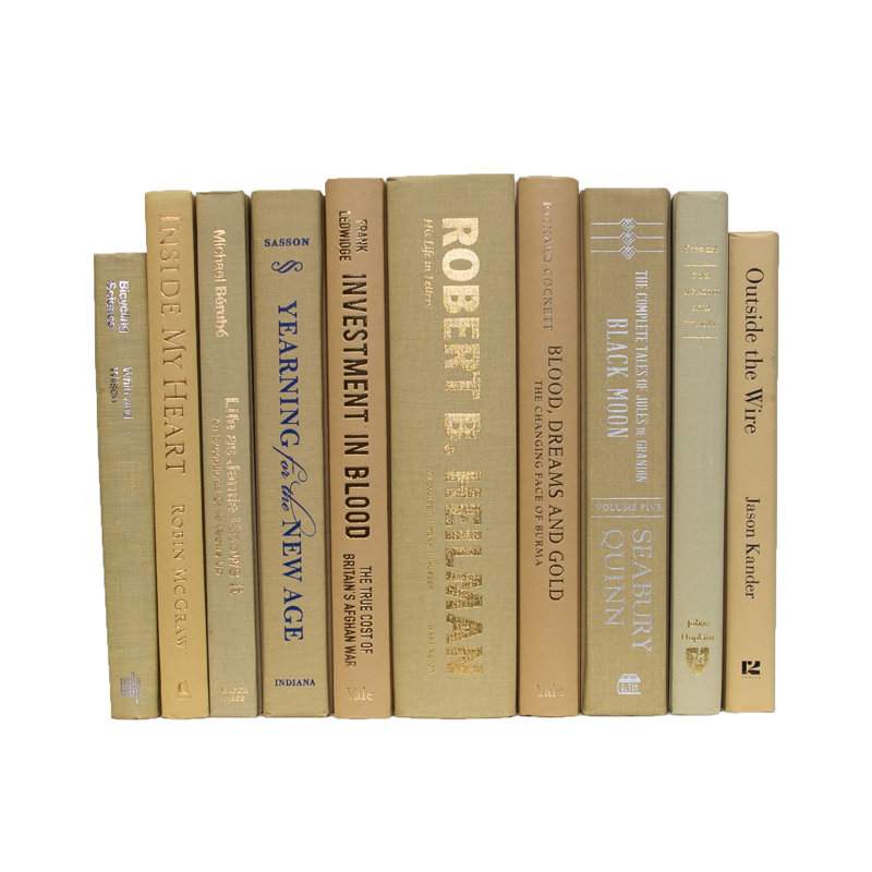 Livres décoratifs - Ensemble de livres Gold Coast - 1 pied de livres brun clair