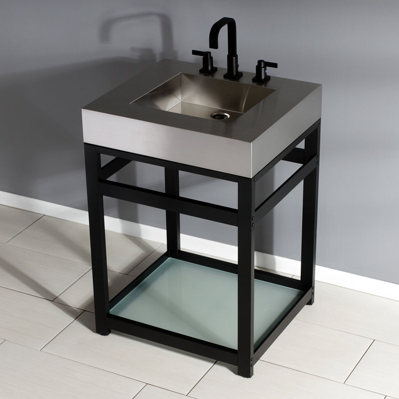 Ensemble de meuble-lavabo simple 25 po Fauceture, Noir mat