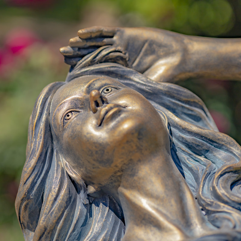 Statue de jardin soleil en magnésium sirène