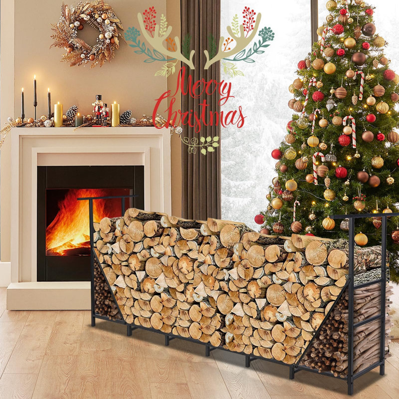 8ft Firewood Rack Outdoor