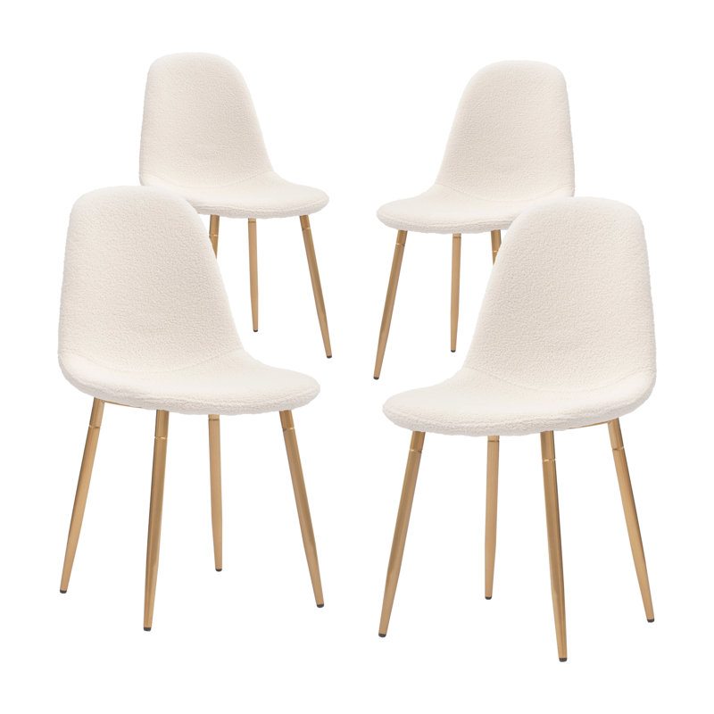 Chaise d'appoint en velours crème Alanii