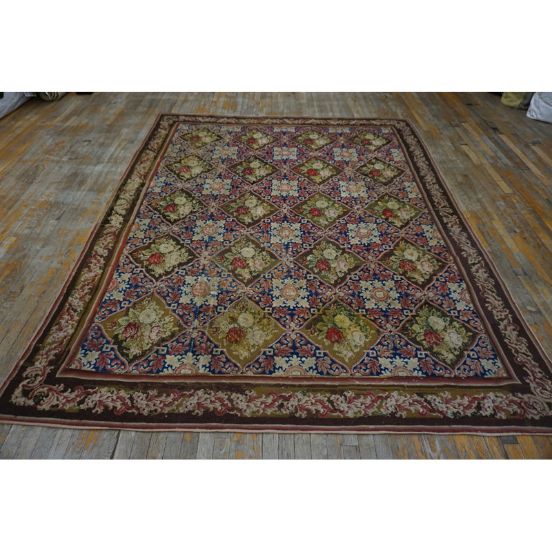 Antique Wool Blue Flat Weave Rug