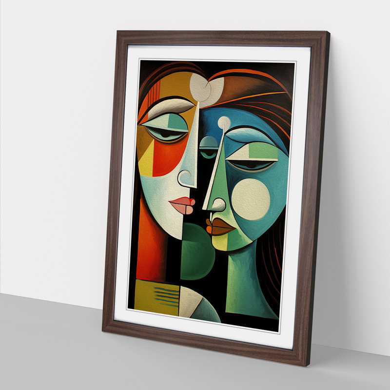 Pablo Picasso Classicism - Single Picture Frame Print on Wood, Walnut Framed, 64cm H x 46cm W x 2" D
