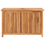 Gracie Oaks Cranleigh 90cm W Teak Solid Wood Deck Box in Brown