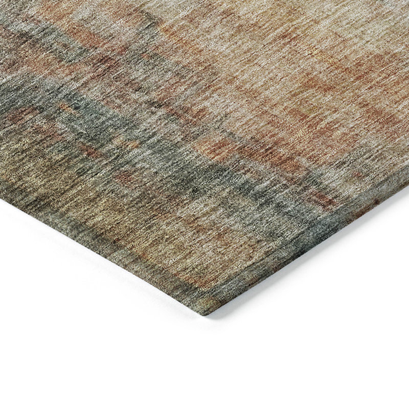 Machine Washable Indoor/Outdoor Cicel ACN1213 Tan Rug, Runner 2'3" x 7'6"
