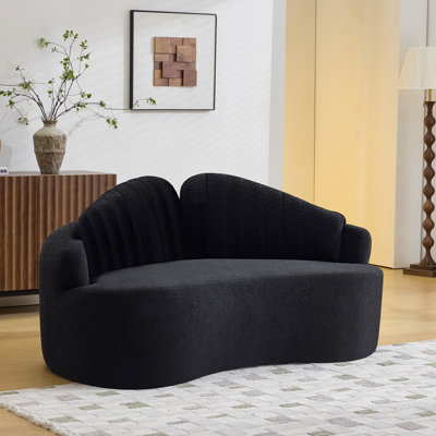 Curved two-seater fully compressed sofa