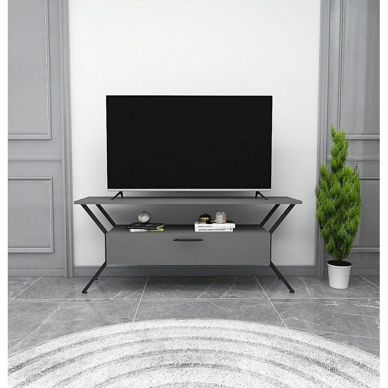Alburnett TV Stand, Anthracite/Black