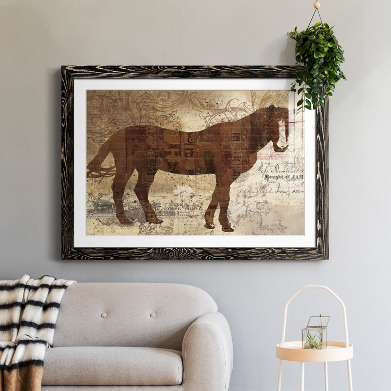Cheval occidental I - cadre photo, H 31,5 po x l 23,5 po x P 1,5 po, Cadre noir