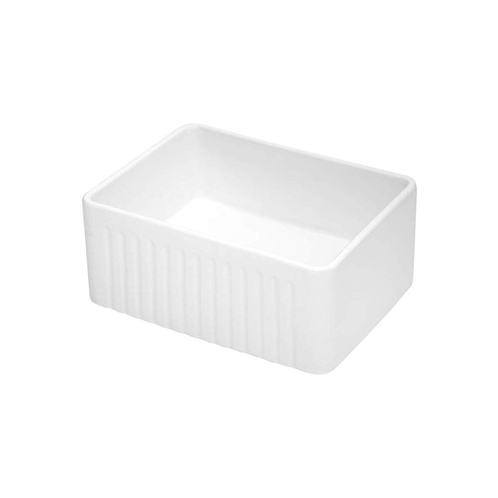 24 L X 18 W Farmhouse Kitchen Sink White Ceramic Kitchen Sink With Sink Grid And Drain Assembly 