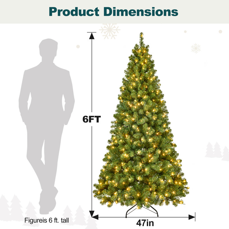 Arbre de Noël artificiel vert pré-éclairé, 6'