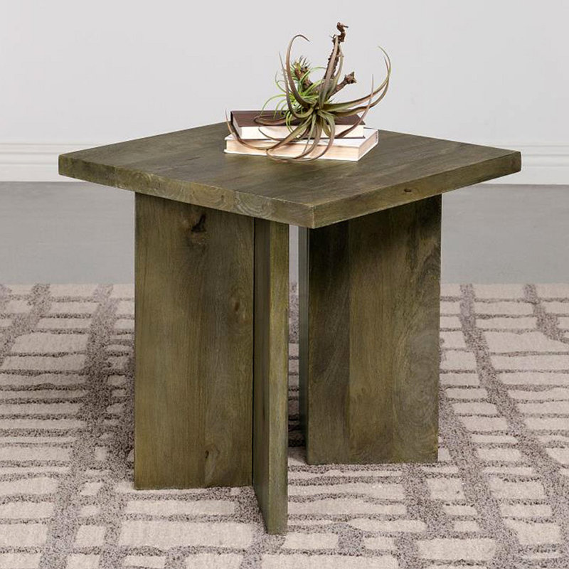 Square Solid Wood End Table