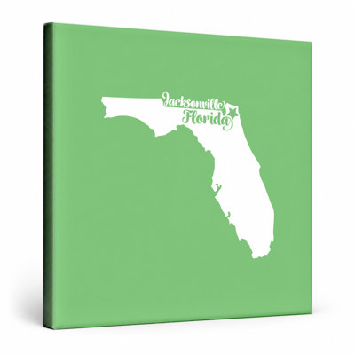 Jacksonville Florida — State Silhouette — Canvas Wall Art