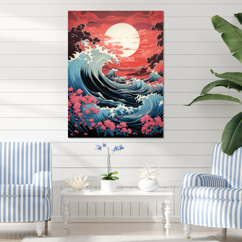 " Dramatic Ocean Waves VI ", 32" H x 16" W x 1" D, Wrapped Canvas