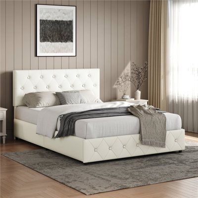 Upholstered Bed Frame with Drawer Storage