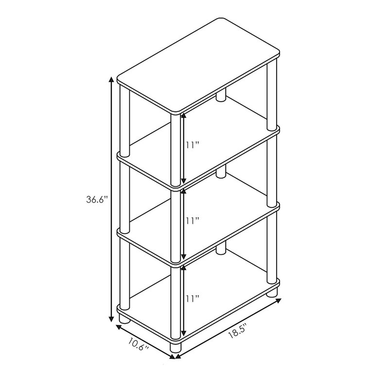Wood Standard Bookcase, French Oak Gray