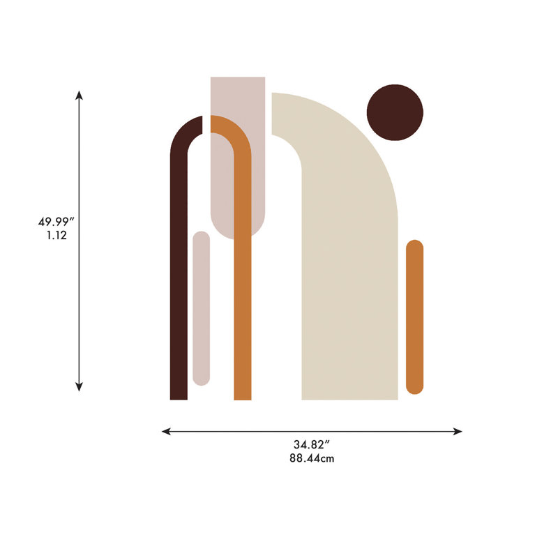 Neutral and Orange Arch Geometric Peel and Stick Wall Decals
