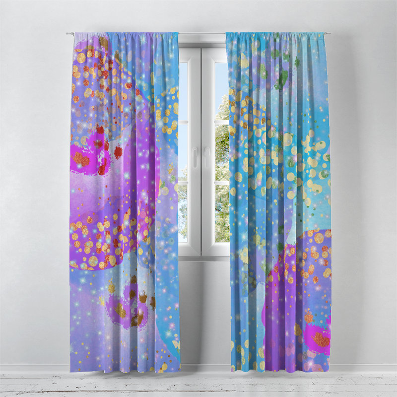 Panneaux de rideaux semi-transparents abstraits Aiden-James, l 20 po x L 82 po