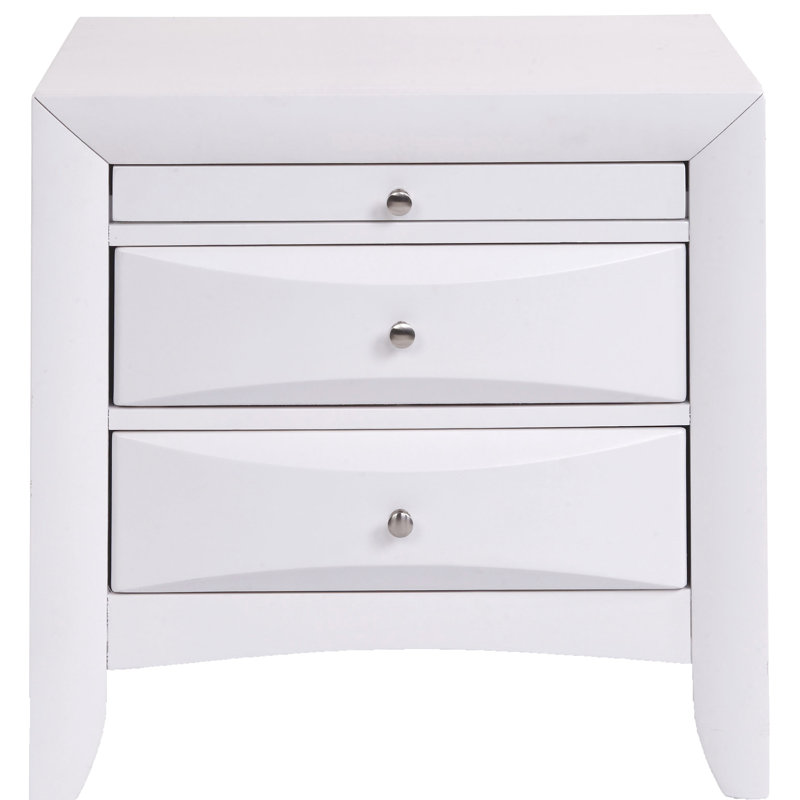 Table de chevet blanche avec 2 tiroirs - Offrez une fonctionnalité pratique à votre chambre à coucher, Blanc