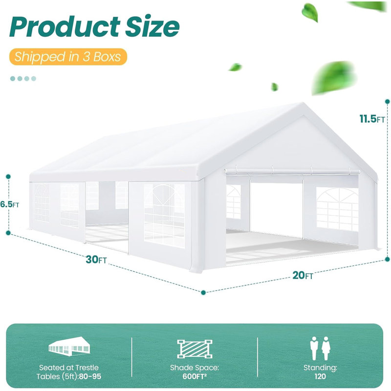 20 ft. x 30 ft. Metal Canopy Commercial Wedding Large Tent 