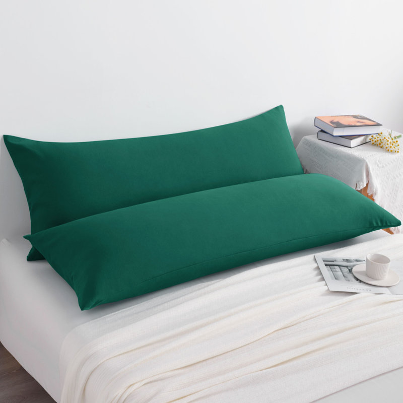 Taie d'oreiller corporelle en microfibre hypoallergénique 2 pièces, Vert foncé