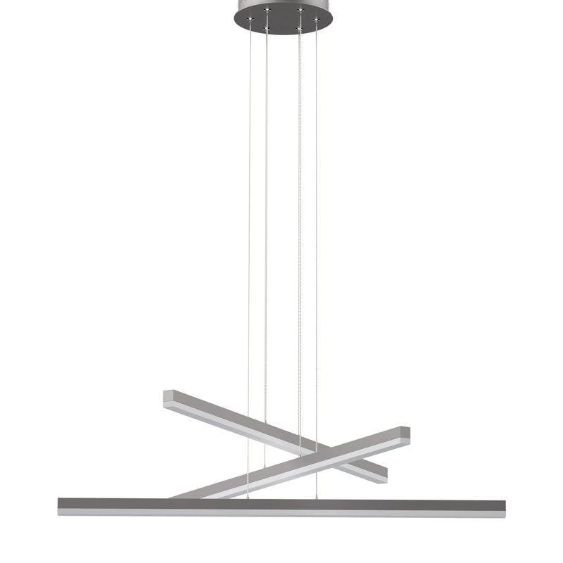 Lustre unique à DEL linéaire moderne à 3 lumières aelisa, Aluminium