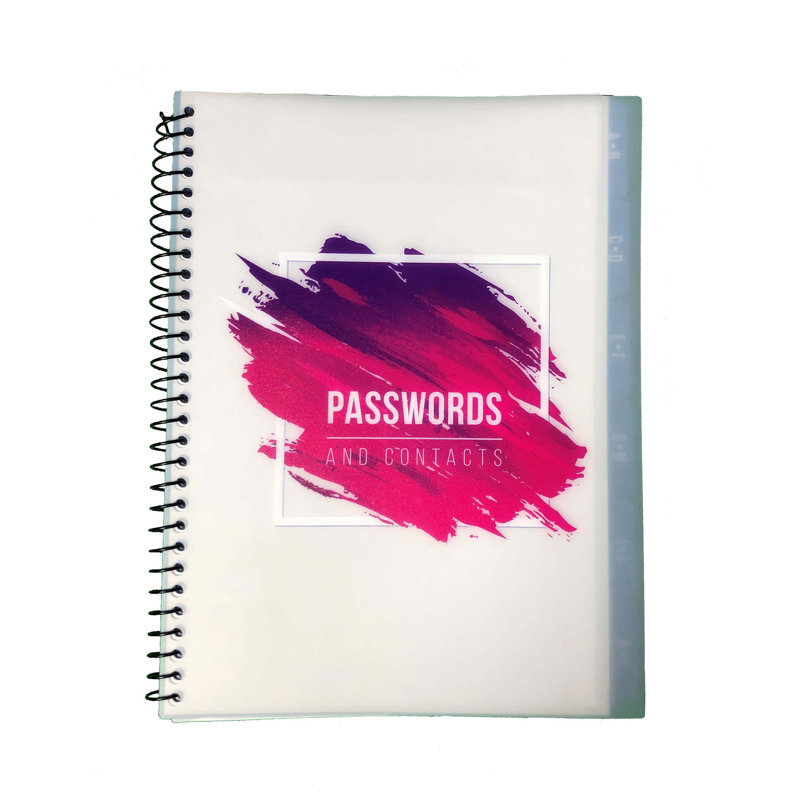 Large Password Keeper Notebook, Pink
