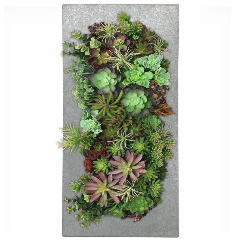 Willamette Metal Wall Planter, Aged Zinc, 28.5" H x 17.56" W x 3.63" D