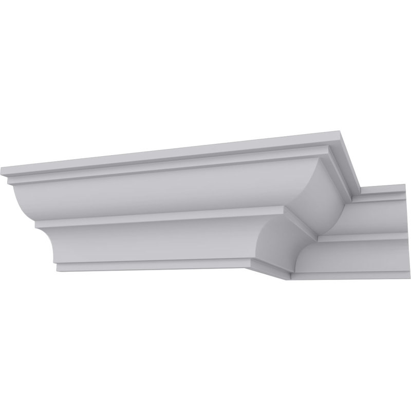 Primed White Polyurethane Traditional Crown Moulding 7-ft 10-1/2-in