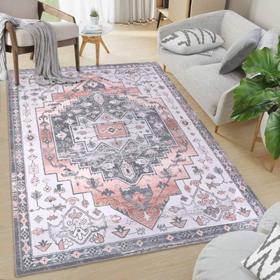 Tapis lavable vintage 9 x 12 pour salon Boho