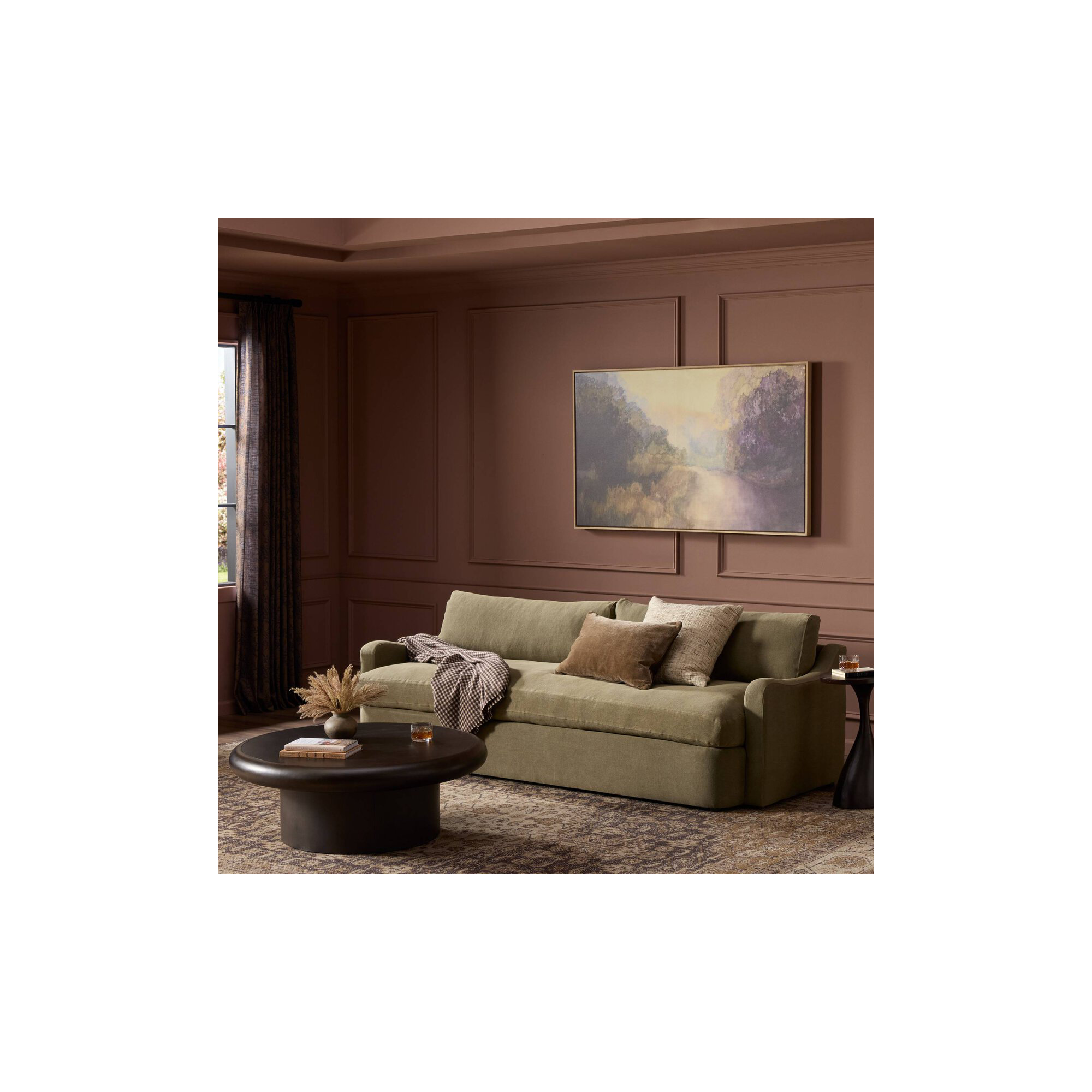 Georgie 96" Sofa, Broadway Olive