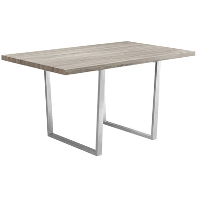 Table de salle à manger contemporaine 152 cm (60 po) Taupe : 4 places assises confortables, forme rectangulaire, options décontractées et formelles