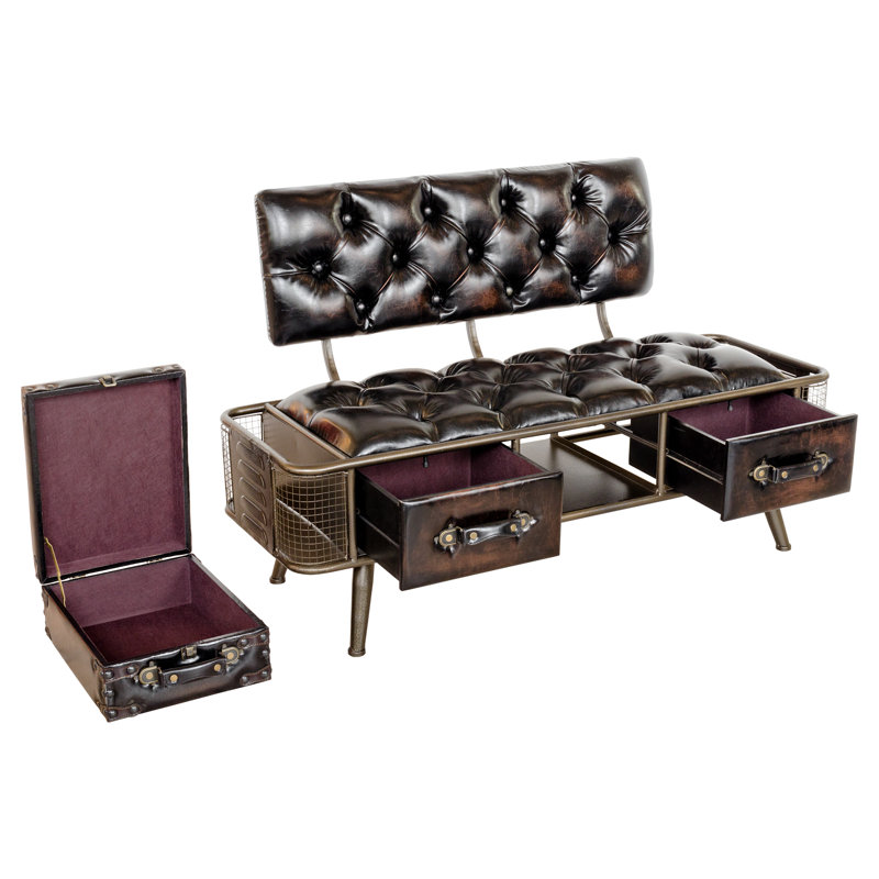Ames Faux Leather Upholstered Storage Bench