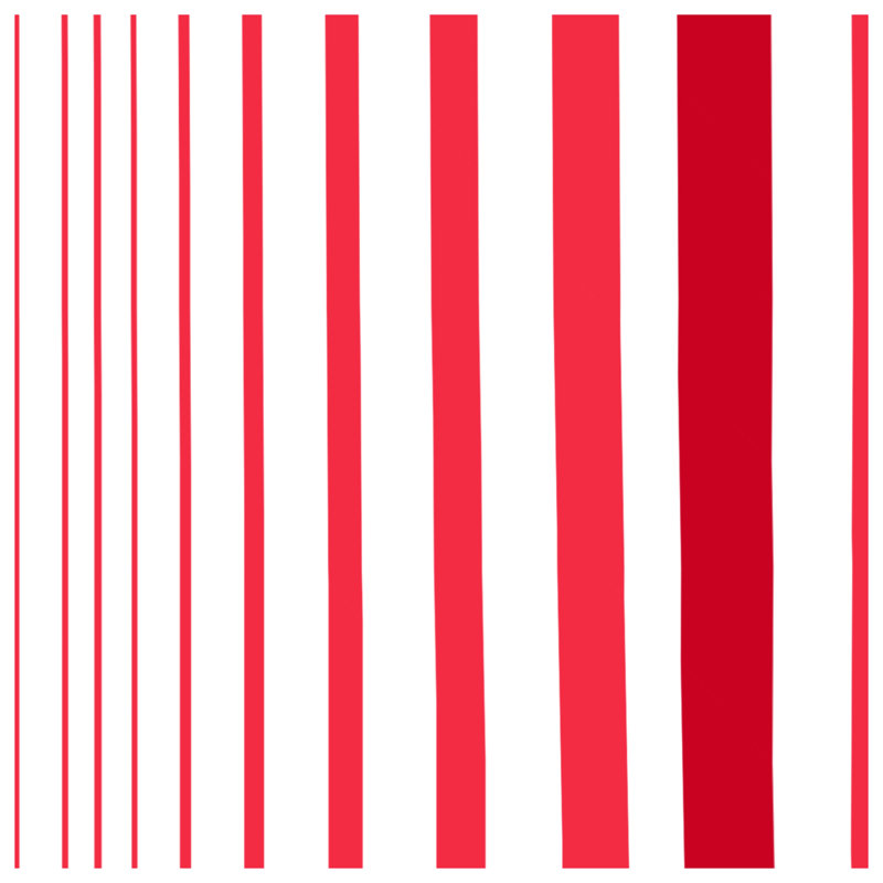 Tapis de bain rouge et blanc à rayures, L 34 po x L 21 po