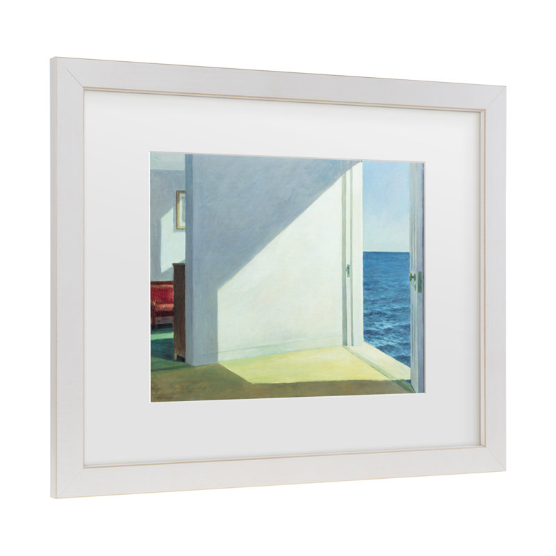 Art encadré mat par Edward Hopper, H 13 po x l 16 po x P 0,75 po, Blanc
