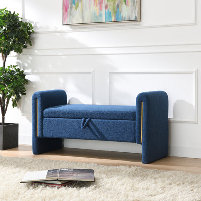 Attractive Bed End Bench With Internal Storage, Comfy For Window Vanity, Coffee Table, And Living Room, Metal Accent Details Comfort - Driven Foot Rest Stool Ideal Dorm, Rv, High Density