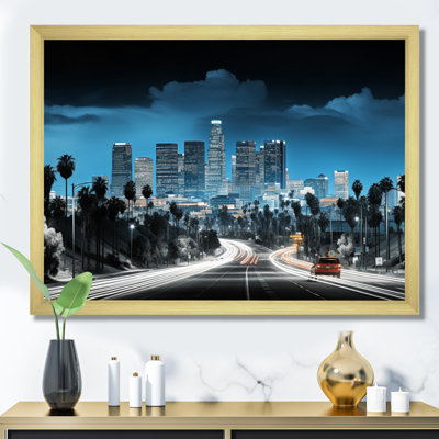 " Black Blue Los Angeles Beautiful Cityscape "