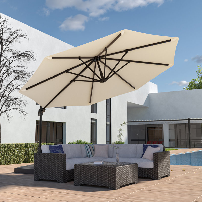 Parasol en porte-à-faux 11 pi Danasha, Sable
