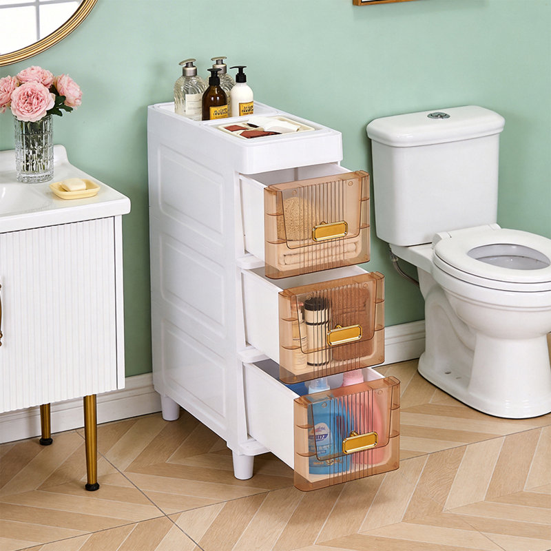 Plastic / Acrylic Freestanding Bathroom Cabinet, 3
