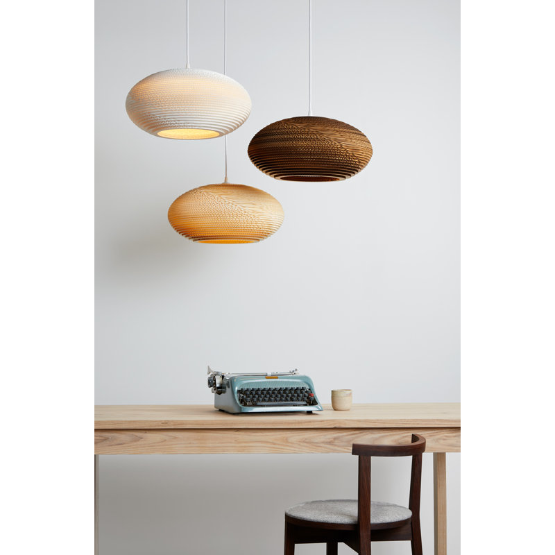 Luminaire suspendu Scraplights Disc 24, blanc, H 10,5 po x l 24 po x P 24 po, Blanc