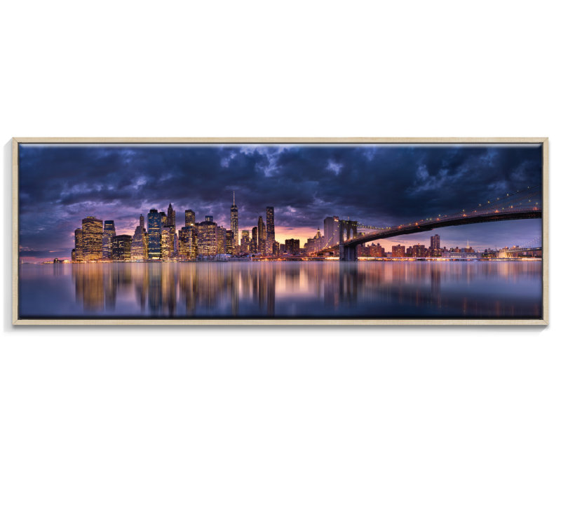 1 Piece Wall Art on Canvas, 32.5cm H x 103.5cm W, Floater Frame